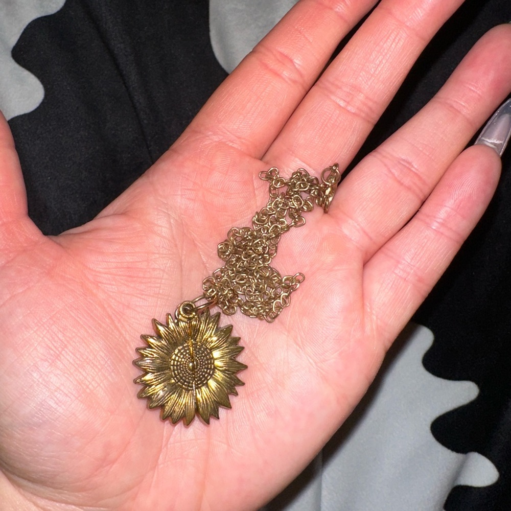 You are my sunshine sunflower necklace